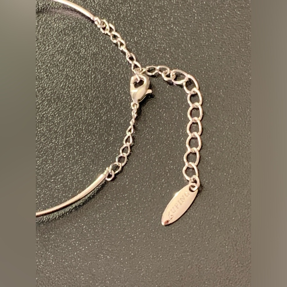 14K Gold Plated Crystal CZ Hearts Cuff Bracelet ( adjustable ) - Picture 6 of 8